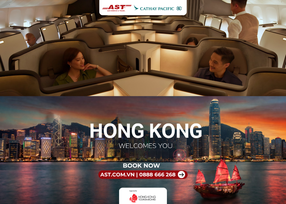 Trải nghiệm hành trình đẳng cấp đến Hồng Kông trên Aria Suite cùng Cathay Pacific